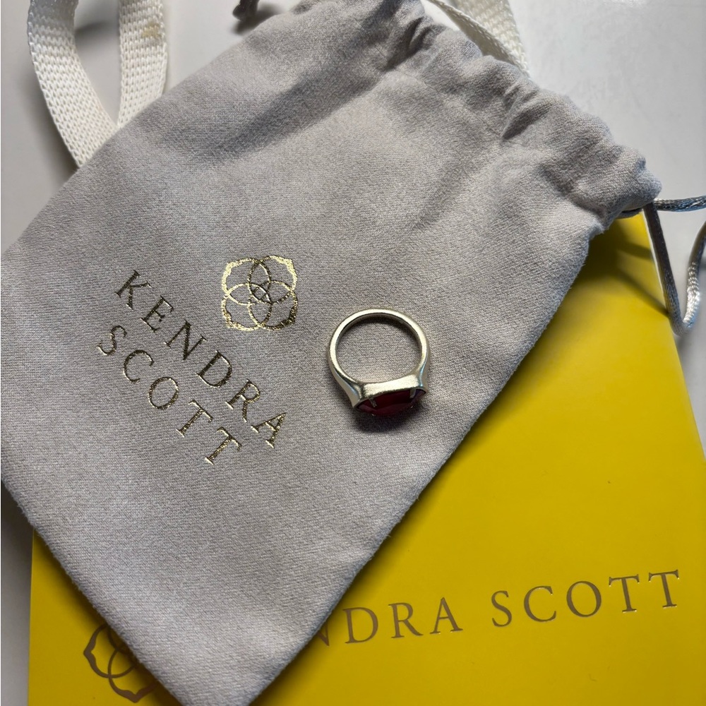 Kendra Scott Silver Ring with pink Stone